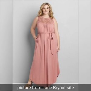 Crochet-yoke Fit & Flare Maxi Dress 18/20